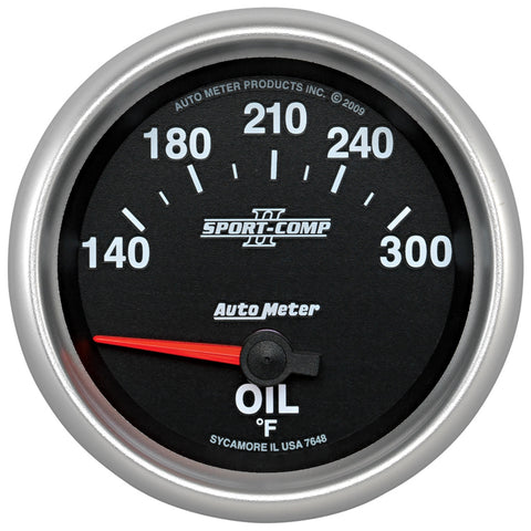 GAUGE, OIL TEMP, 2 5/8in, 140-300?F, ELECTRIC, SPORT-COMP II