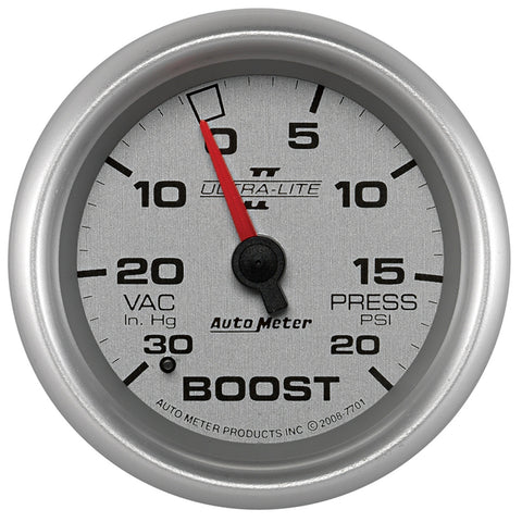 GAUGE, VAC/BOOST, 2 5/8in, 30INHG-20PSI, MECHANICAL, ULTRA-LITE II