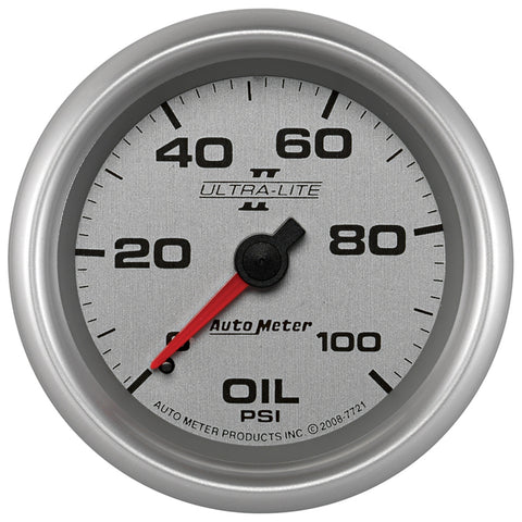 GAUGE, OIL PRESSURE, 2 5/8in, 100PSI, MECHANICAL, ULTRA-LITE II