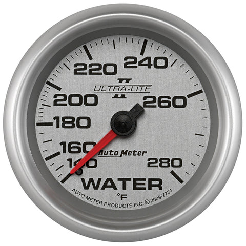 GAUGE, WATER TEMP, 2 5/8in, 140-280?F, MECHANICAL, ULTRA-LITE II