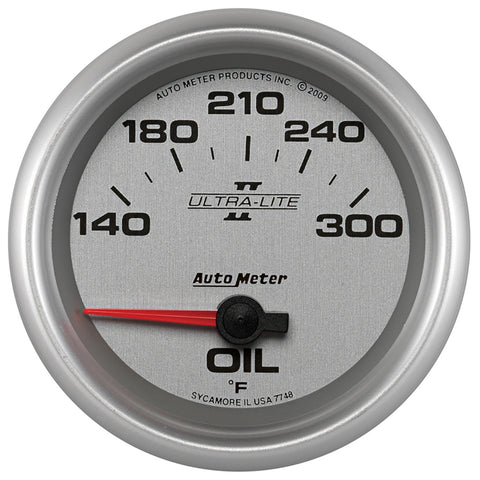 GAUGE, OIL TEMP, 2 5/8in, 140-300?F, ELECTRIC, ULTRA-LITE II