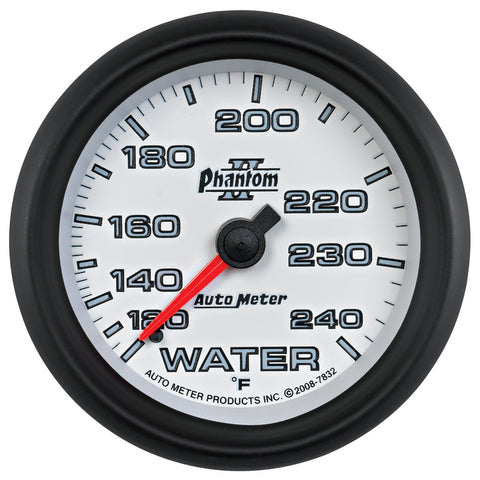 GAUGE, WATER TEMP, 2 5/8in, 120-240?F, MECHANICAL, PHANTOM II