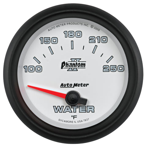 GAUGE, WATER TEMP, 2 5/8in, 100-250?F, ELECTRIC, PHANTOM II