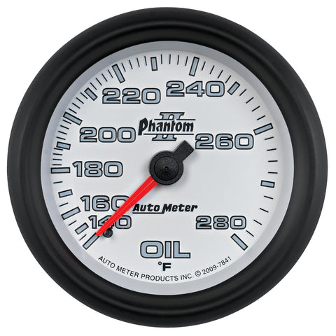 GAUGE, OIL TEMP, 2 5/8in, 140-280?F, MECHANICAL, PHANTOM II