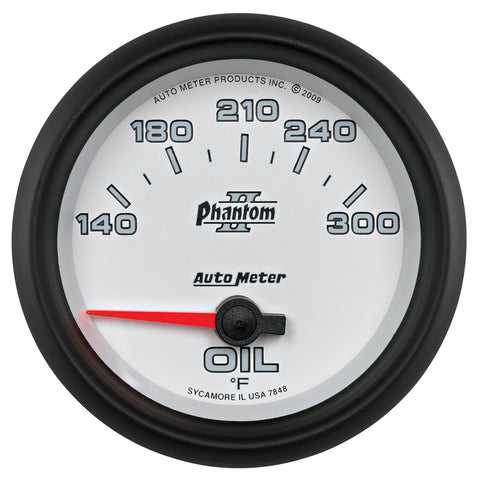 GAUGE, OIL TEMP, 2 5/8in, 140-300?F, ELECTRIC, PHANTOM II