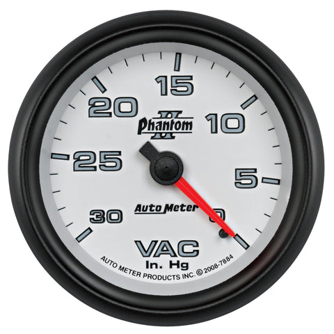 GAUGE, VACUUM, 2 5/8in, 30INHG, MECHANICAL, PHANTOM II