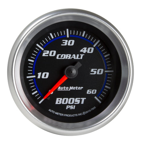 GAUGE, BOOST, 2 5/8in, 60PSI, MECHANICAL, COBALT