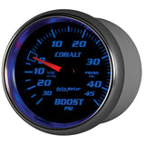 GAUGE, VAC/BOOST, 2 5/8in, 30INHG-45PSI, MECHANICAL, COBALT