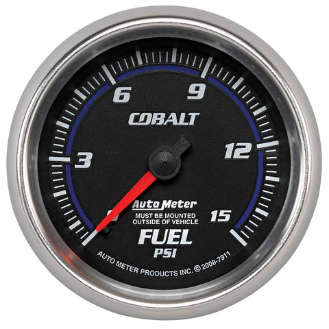 GAUGE, FUEL PRESSURE, 2 5/8in, 15PSI, MECHANICAL, COBALT