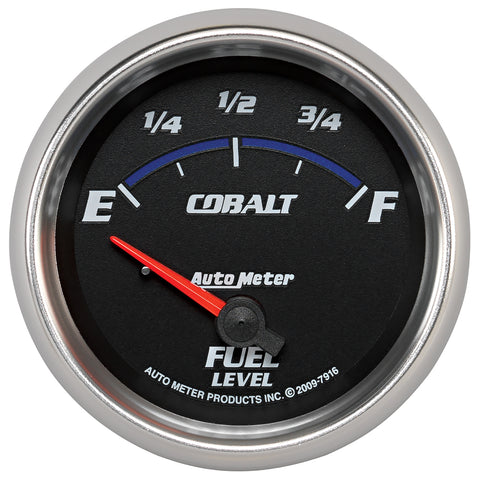 GAUGE, FUEL LEVEL, 2 5/8in, 240OE TO 33OF, ELEC, COBALT