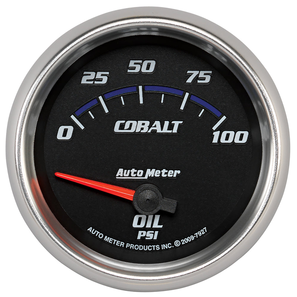 GAUGE, OIL PRESSURE, 2 5/8in, 100PSI, ELECTRIC, COBALT