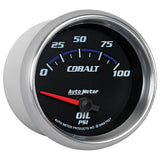 GAUGE, OIL PRESSURE, 2 5/8in, 100PSI, ELECTRIC, COBALT