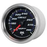 GAUGE, OIL TEMP, 2 5/8in, 140-280?F, MECHANICAL, COBALT