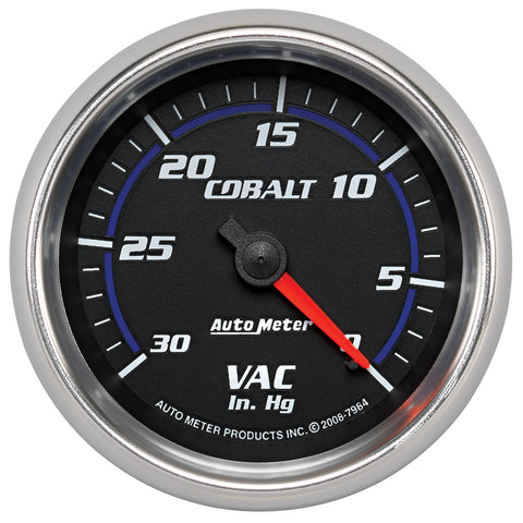 GAUGE, VACUUM, 2 5/8in, 30INHG, MECHANICAL, COBALT