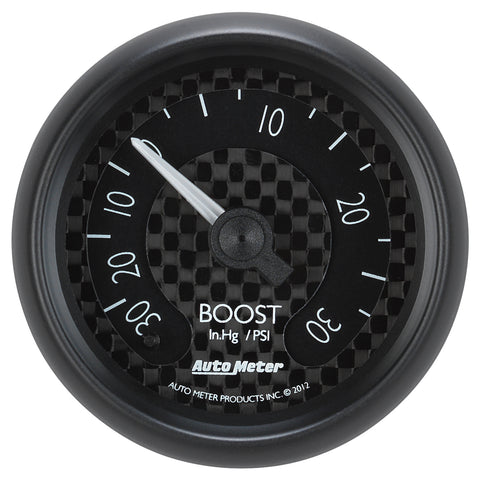 GAUGE, VAC/BOOST, 2 1/16in, 30INHG-30PSI, MECHANICAL, GT