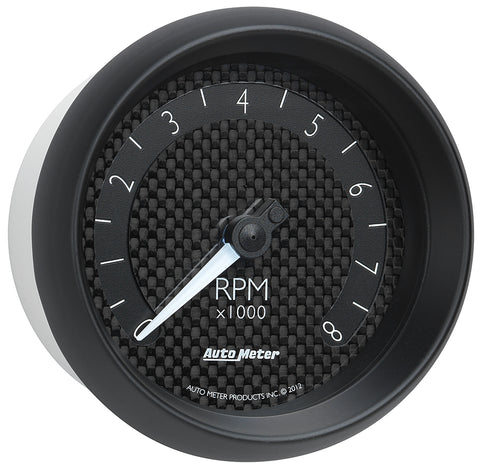 GAUGE, TACHOMETER, 3 3/8in, 8K RPM, IN-DASH, GT