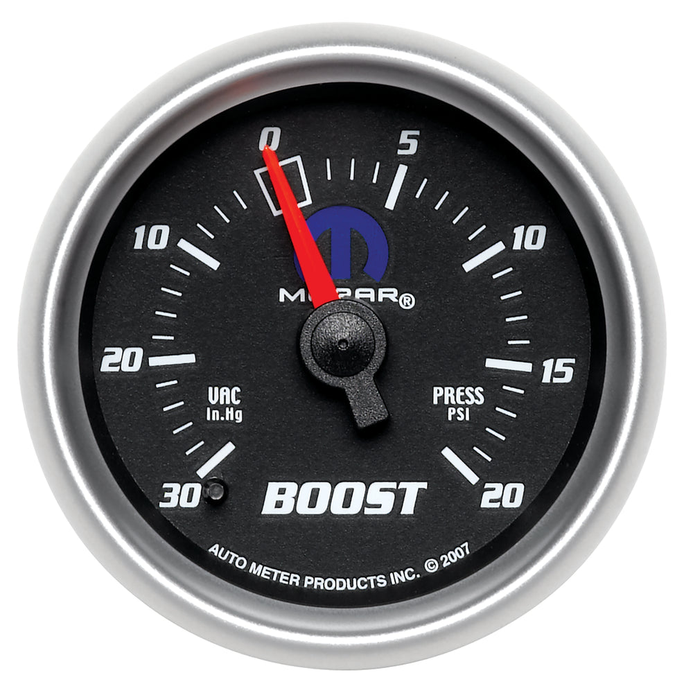 GAUGE, VAC/BOOST, 2 1/16in, 30INHG-20PSI, MECHANICAL, BLACK, MOPAR