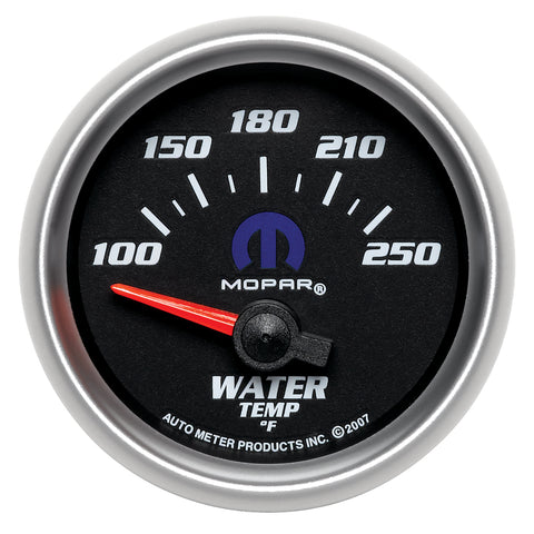 GAUGE, WATER TEMP, 2 1/16in, 100-250?F, ELECTRIC, BLACK, MOPAR