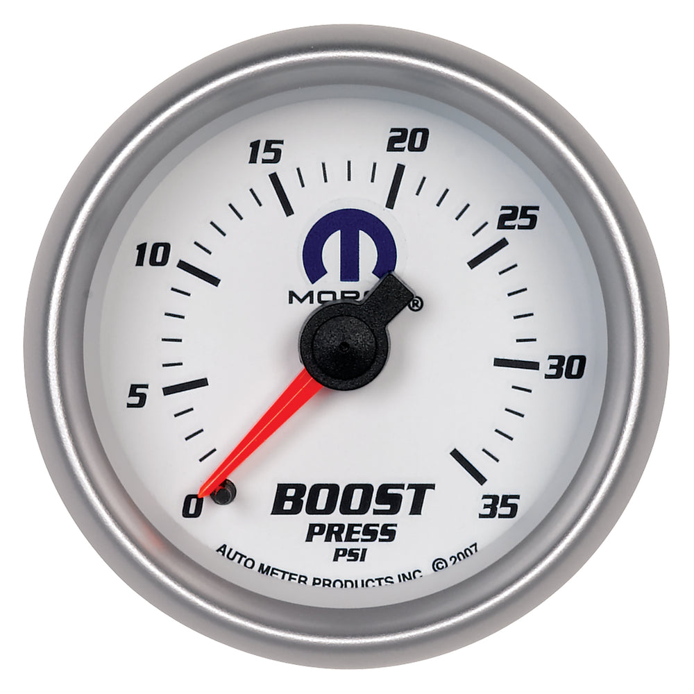 GAUGE, BOOST, 2 1/16in, 35PSI, MECHANICAL, WHITE, MOPAR