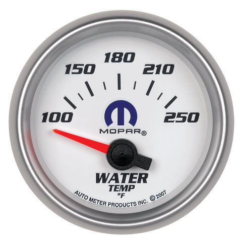 GAUGE, WATER TEMP, 2 1/16in, 100-250?F, ELECTRIC, WHITE, MOPAR