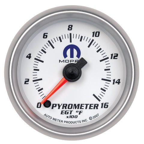 GAUGE, PYROMETER (EGT), 2 1/16in, 1600?F, DIGITAL STEPPER MOTOR, WHITE, MOPAR