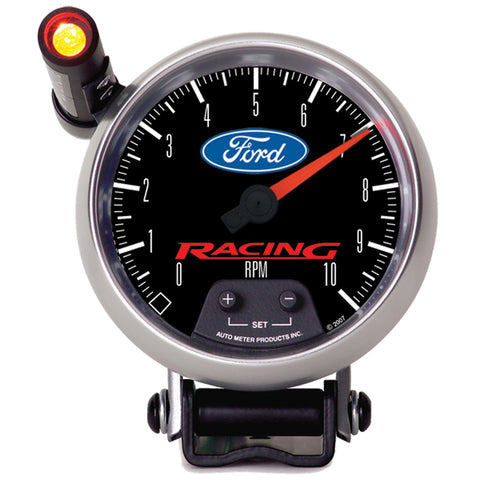 GAUGE, TACHOMETER, 3 3/4in, 10K RPM, PEDESTAL W/ EXT. QUICK-LITE, FORD RACING
