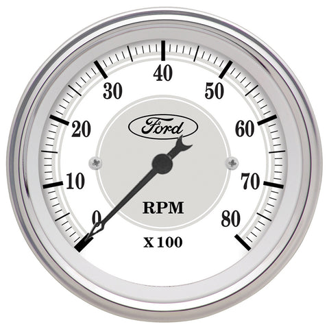 GAUGE, TACHOMETER, 3 1/8in, 8K RPM, IN-DASH, FORD MASTERPIECE