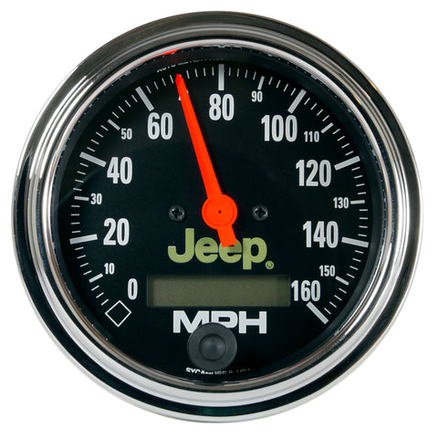 GAUGE, SPEEDOMETER, 3 3/8in, 160MPH, ELEC. PROGRAMMABLE, JEEP