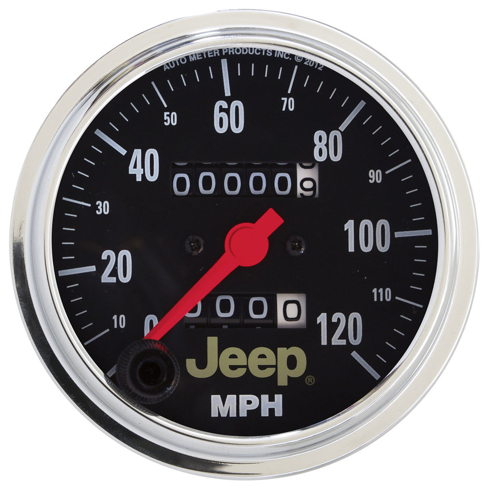 GAUGE, SPEEDOMETER, 3 3/8in, 120MPH, MECHANICAL, JEEP