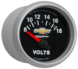 GAUGE, VOLTMETER, 2 1/16in, 18V, ELECTRIC, GM COPO CAMARO