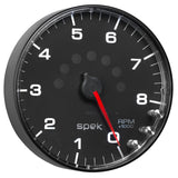 GAUGE, TACHOMETER, 5in, 8K RPM, W/SHIFT LIGHT & PEAK MEM, BLACK/BLACK, SPEK-PRO