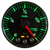 GAUGE, FUEL LEVEL, 2 1/16in, 0-270O PROGRAMMABLE, BLK/BLK, SPEK-PRO