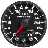 Gauge, Fuel Press, 2 1/16in, 30PSI, Stepper Motor w/Peak & Warn, Blk/Blk, Spek