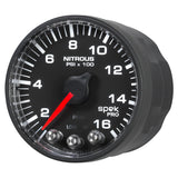 GAUGE, NITROUS PRESS, 2 1/16in, 1600PSI, STEPPER MOTOR W/PK & WRN, BLK/BLK, SPEK