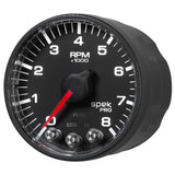 GAUGE, TACH, 2 1/16in, 8K RPM, W/ SHIFT LIGHT & PEAK MEM, BLK/BLK, SPEK-PRO