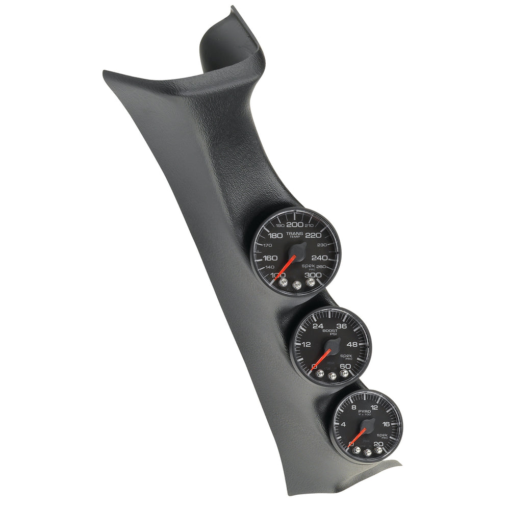 DSL GAUGE KIT, A-PILLR, FORD 08-10, BST/EGT/TRANS, 60PSI/2K?F/300?F, BLK, SPEK