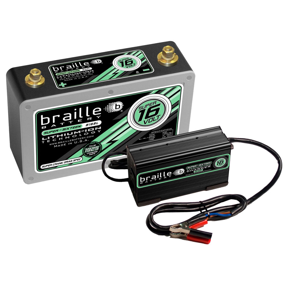 B168LC  - Super 16 Volt "Drag Race Spec" lithium battery & 25 amp rapid charger combo