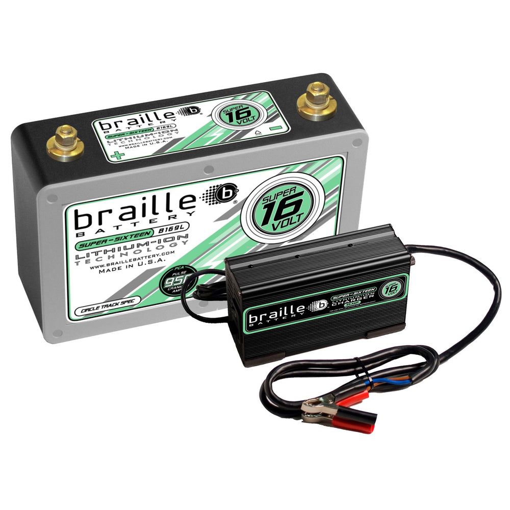 B169LC - Super 16 Volt "Circle Track Spec" lithium battery & 6 amp charger combo