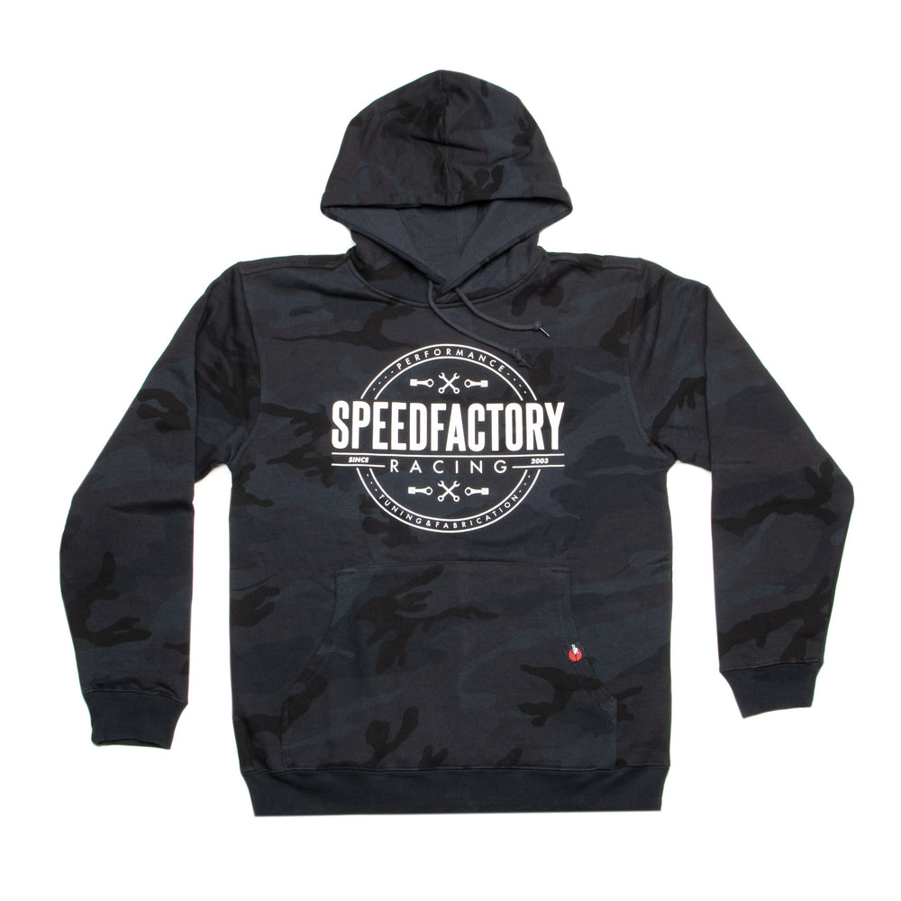 SpeedFactory Racing "BADGE" Black Camo Hoodie