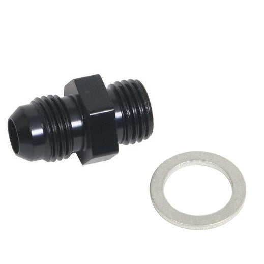 14mm to -6AN Adapter w/ Aluminum Crush Washer - Black