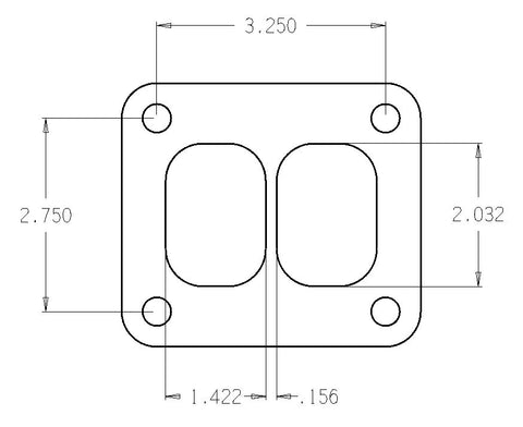 Garrett T4 Divided .010in Rubber Coated Stainless Turbo Inlet Flange Gasket