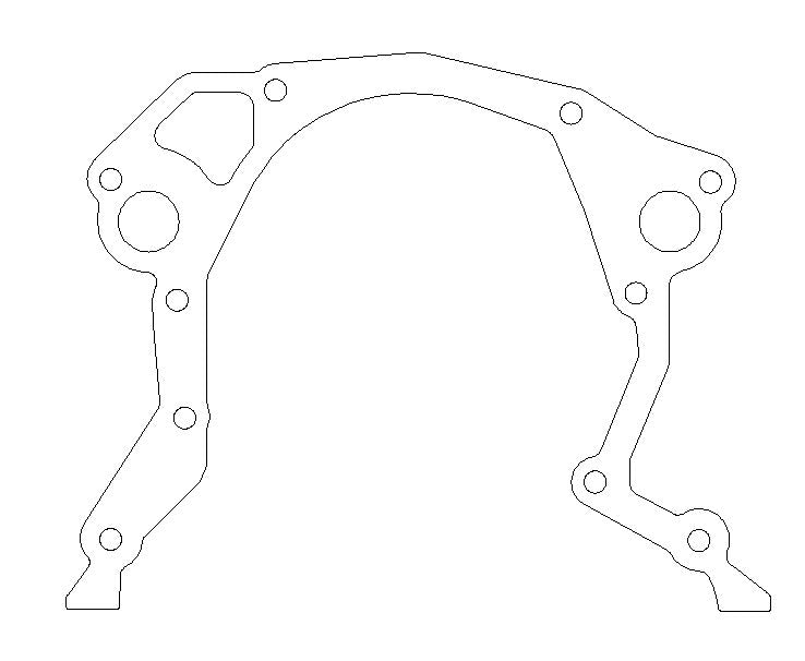 Ford 351C 335 Series V8 .020in Rubber Coated Steel Timing Cover Gasket