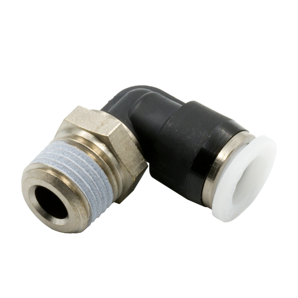 DEDENBEAR 1/4" OD QUICK DISCONNECT TO 1/8" NPT, RIGHT ANGLE, NICKEL PLATED BRASS