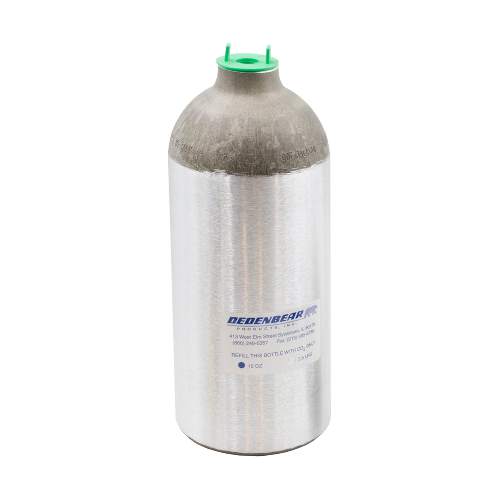 DEDENBEAR CO2 BOTTLE WITH VALVE, 2.5 POUND CAPACITY