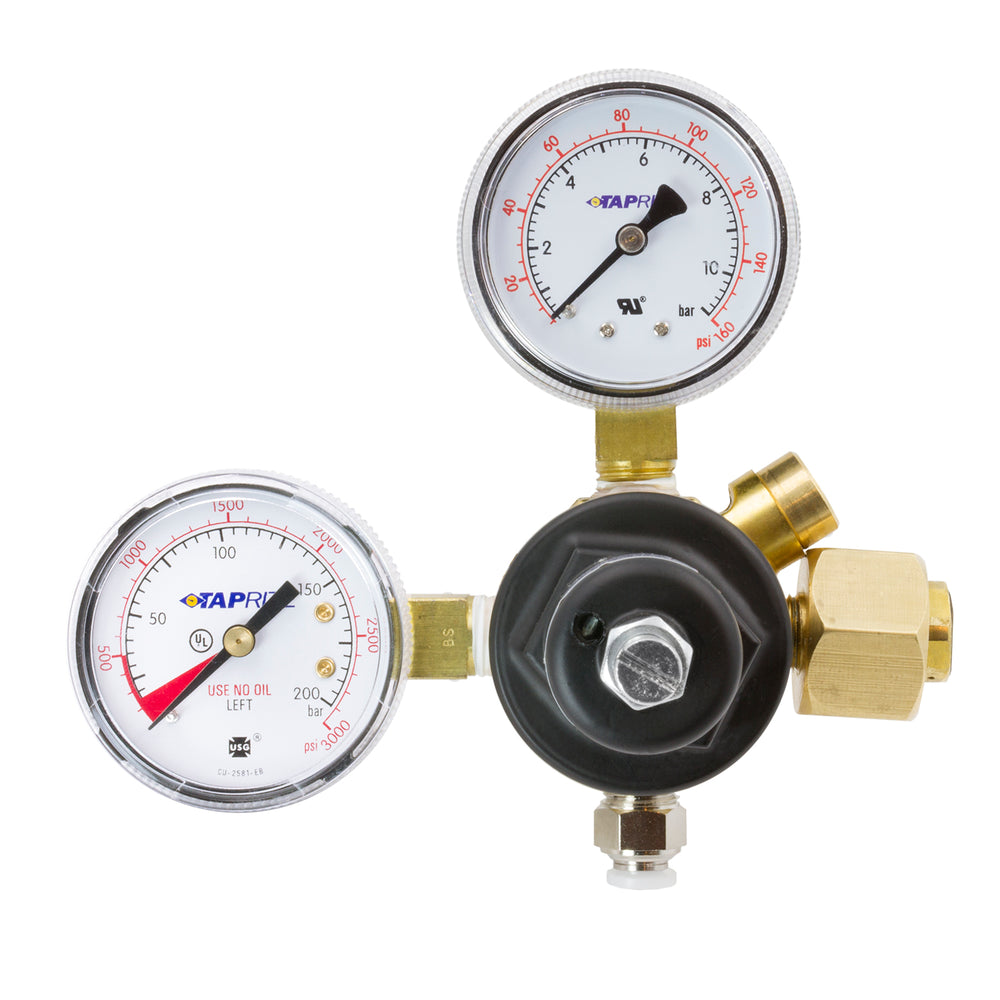 DEDENBEAR CO2 BOTTLE REGULATOR ONLY, ADJUSTABLE, DUAL GAUGES