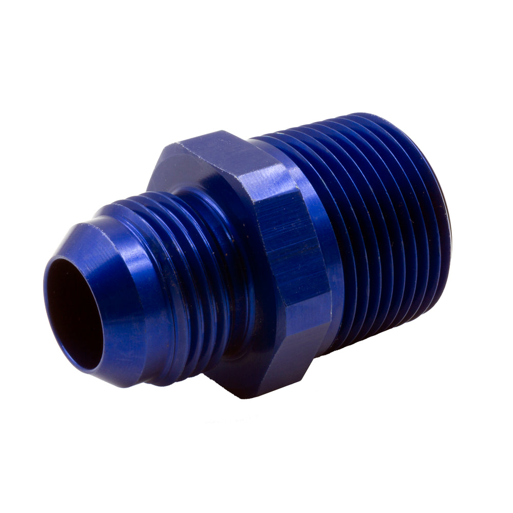 DEDENBEAR ADAPTER, 12 AN TO 1" NPT, BLUE ALUMINUM