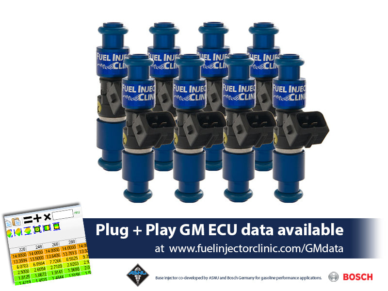 1650cc (180 lbs/hr at OE 58 PSI fuel pressure) FIC Fuel Injector Clinic Injector Set for LT1, LT4 en