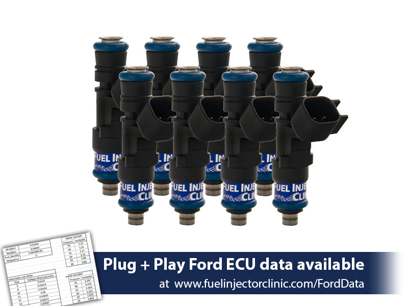 1000cc (85 lbs/hr at 43.5 PSI fuel pressure) FIC Fuel  Injector Clinic Injector Set for Ford Shelby