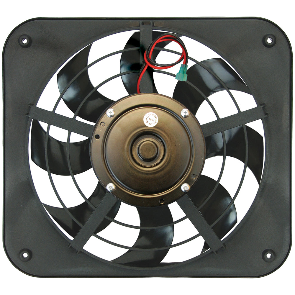 Flex-A-Lite Fan Electric 12" single shrouded Lo-Profile S-blade pusher fan w/ controls