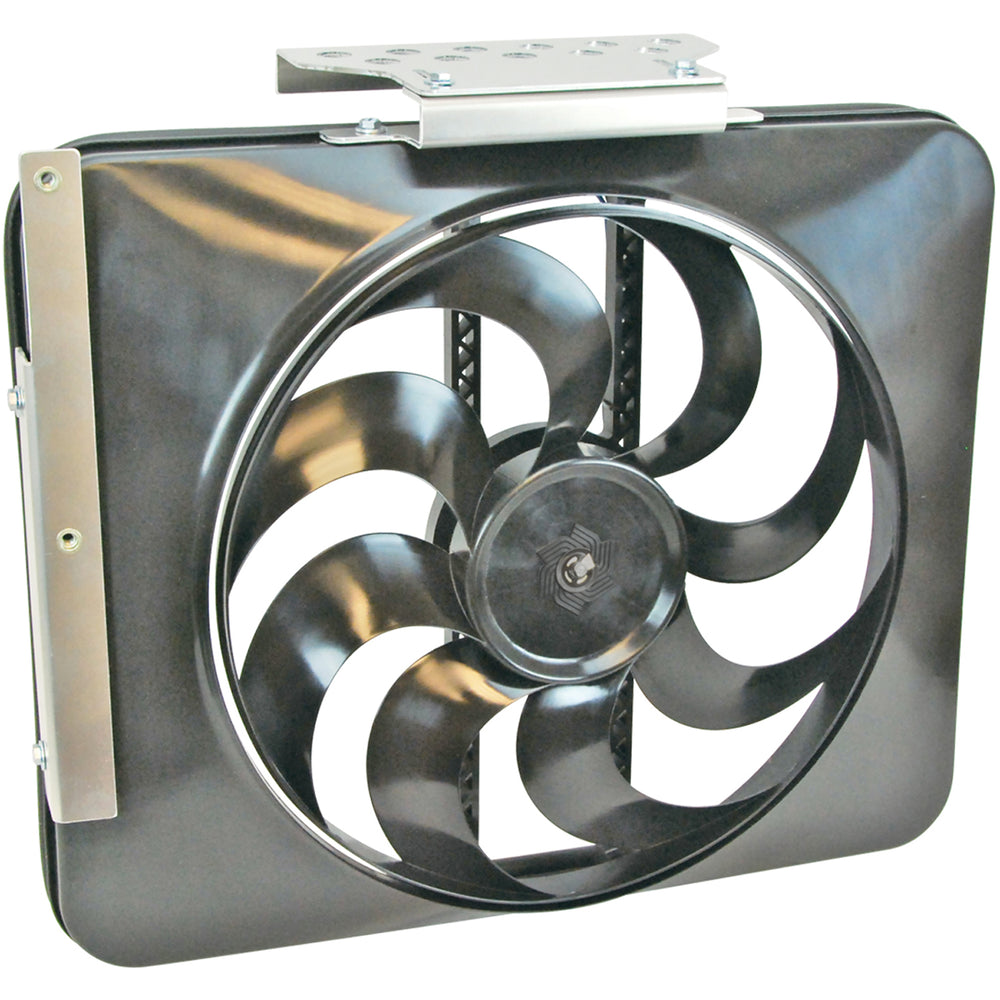 Flex-A-Lite Fan Electric 15" Black Magic X-Treme single shrouded puller w/ controls, '79-'93 Mustang 5.0